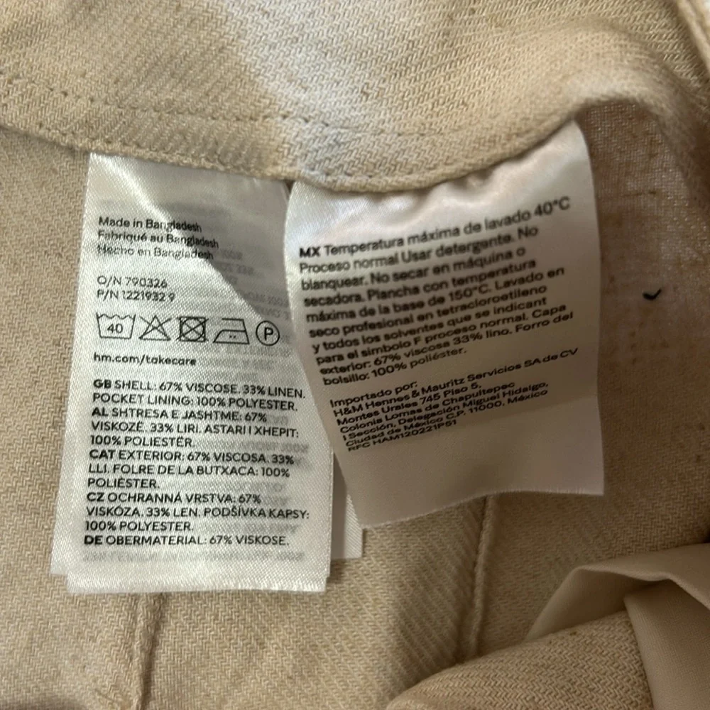 H&M Light Tan Casual Pants size 4 inseam 29“